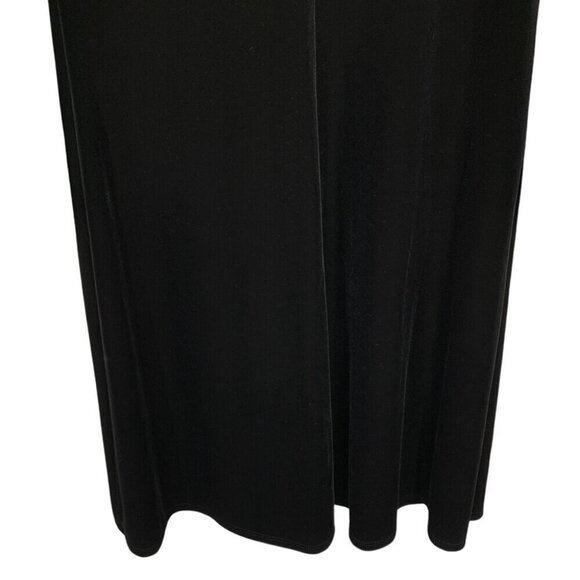 Tiana B. Dress Sz Large Black Velvet Velour Long Sleeve Dark Romantic Goth Fall - Picture 6 of 9
